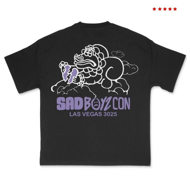 Official Sad Boyz Merch Sad Boyz Dragon Cloud Shirts Black - Purple Print