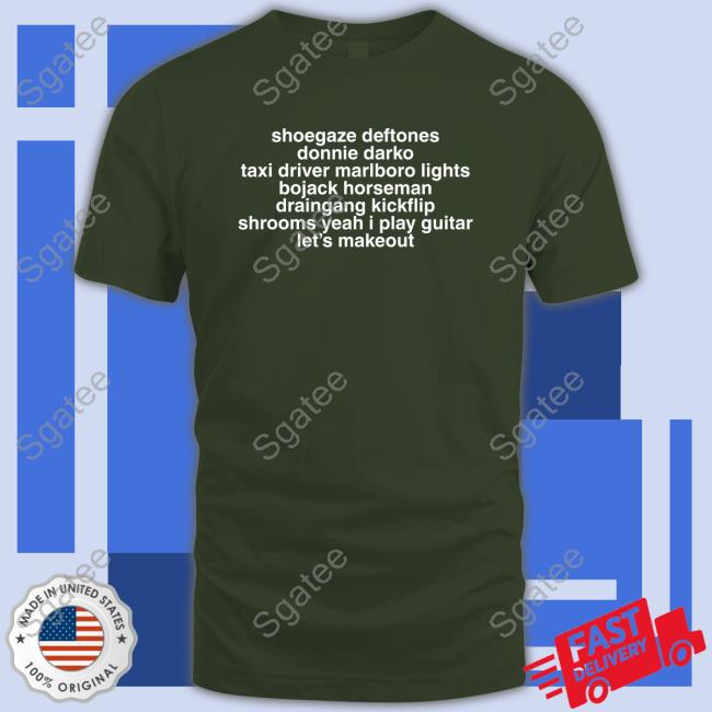 Official Shoegaze Deftones Donnie Darko Taxi Driver Marlboro Lights Bojack Horseman Tee Shirt