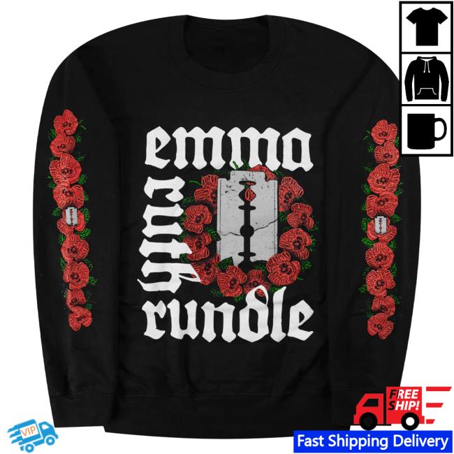 Official Hello Merch Emma Ruth Rundle Poppies Black Crew neck Sweatshirt Hellomerch