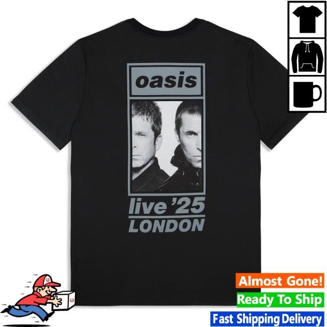 Official Oasis Store Live '25 London Event 30th July Tees Black Official Oasis Shop Live '25 London Event 30th July Tees Black