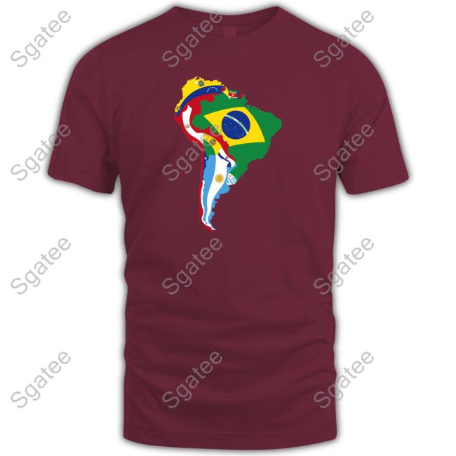 Official South America Flag Map Long Sleeve Tee Shirt