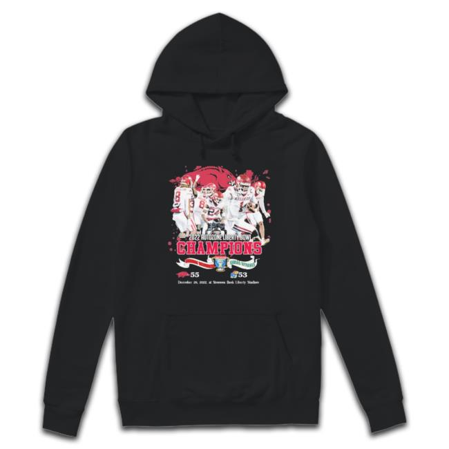Arkansas Razorbacks 2022 Autozone Liberty Bowl Champions 55 53 Tee