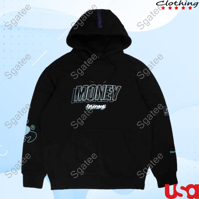 Official Money Clothing Woodland Camo Fill Hoodie Black