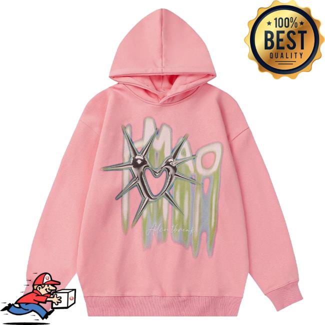 Official Aelfric Eden Clothing Merch Store Aelfric Eden Thorny Heart Print Hoody Pink AelfricEden