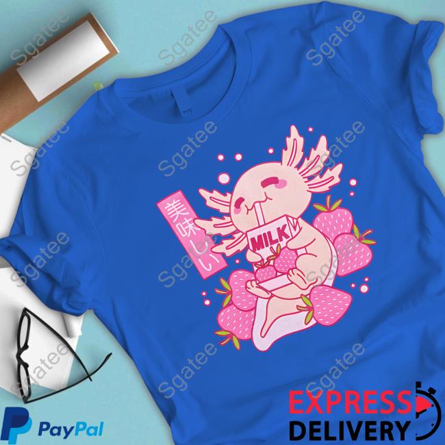 Official Hottopic Axolotl Strawberry Milk T-Shirt