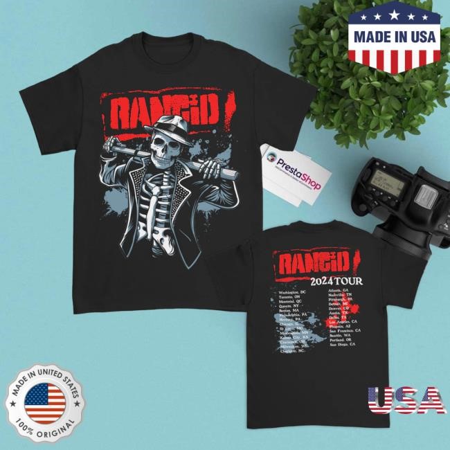 Official Rancid Apparel Store Bo Knows Skele-Tim NA Tour 2024 Short Sleeve Shirt (Black) – Rancid Store US