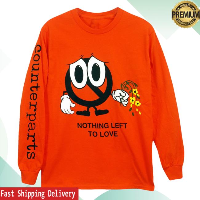 Counterparts Merch Sad Face Orange Crewneck