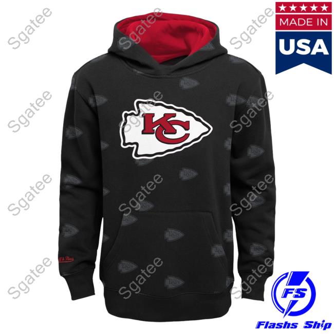 Official Dick's Sporting Goods Clothing Shop Store Mitchell & Ness Kansas City Chiefs All Over Print Black Crewneck Sweatshirt 3D AOP Dickssportinggoods Merch