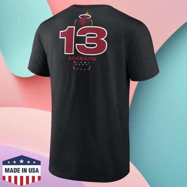 Bam Adebayo NBA Basketball Miami Heat Name Number V-Neck Shirt Adebayo NBA Basketball Miami Heat Women's Graphic Name T-Shirt