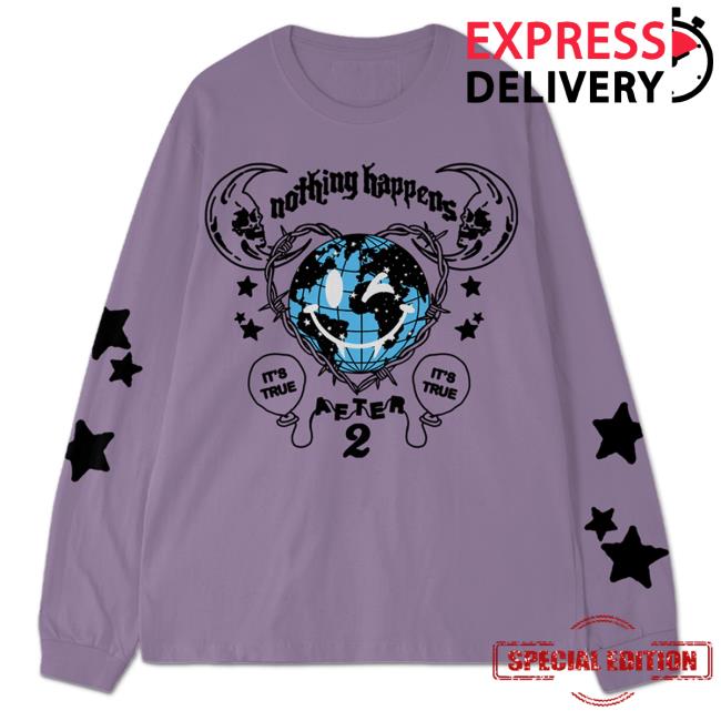 Official Ed Sheeran HQ Clothing Store Shop Globe Wink Lilac Long Sleeve Shirts EdSheeran Merch Teddysphotos