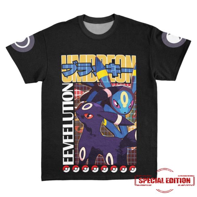 Official Anime Ape Clothing Umbreon V2 Pokemon Streetwear AOP Pullover Hoodie 3D All Over Print Animeape