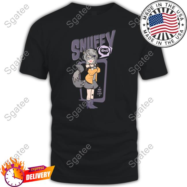 Snuffy Merch Snuffy Retro Raccoon Are You Lost Black Tee