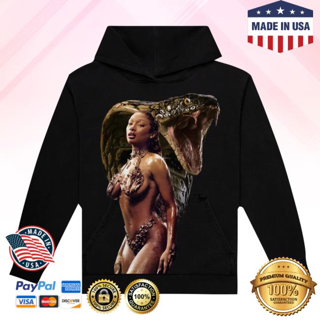 Official Megan Thee Stallion Merch Store Cobra Cover Crew neck Sweatshirt Black Megan Thee Stallion Clothing Shop MeganTheeStallion