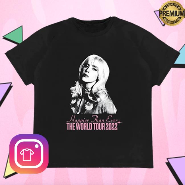 Official Interscope Records Billie Eilish Merch Store World Tour Black Shirt Billie Eilish Apparel Clothing Shop