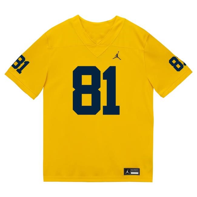 Official The M Den Michigan Wolverines #81 Peyton O'Leary Student Athlete Maize Football Jersey Hot Shirt