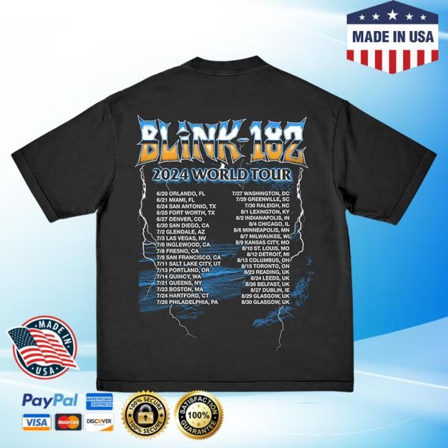 Blink 182 Merch Blink-182 Eagle Tour Shirt