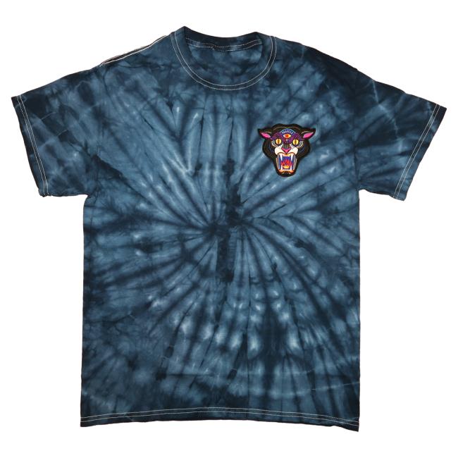 Official Vigilante Brand Merch Mike Ritch Panther Patch Tie Dye Shirt 2023 Navy Orange VigilanteBrand Tie-Dye