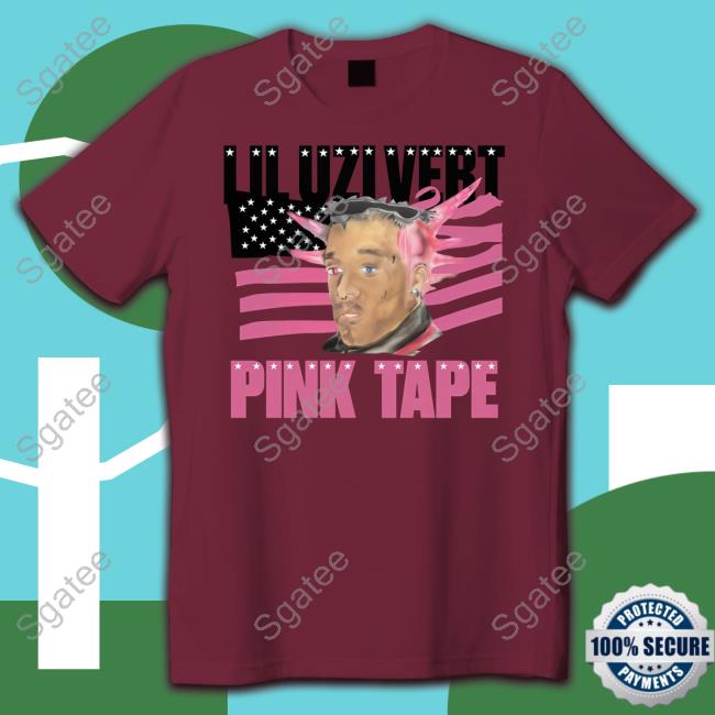 Lil Uzi Merch Pink Tape Black Portrait Hoodie Liluziofficial