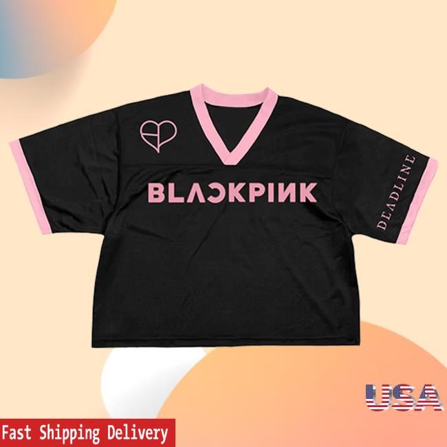 Deadline Tour Merch BLACKPINK Cropped Jersey LA Black Tee | Blackpink Official Merch Store Deadline Tour Merch BLACKPINK Cropped Jersey LA Black Shirts | Blackpink Official Merch Store